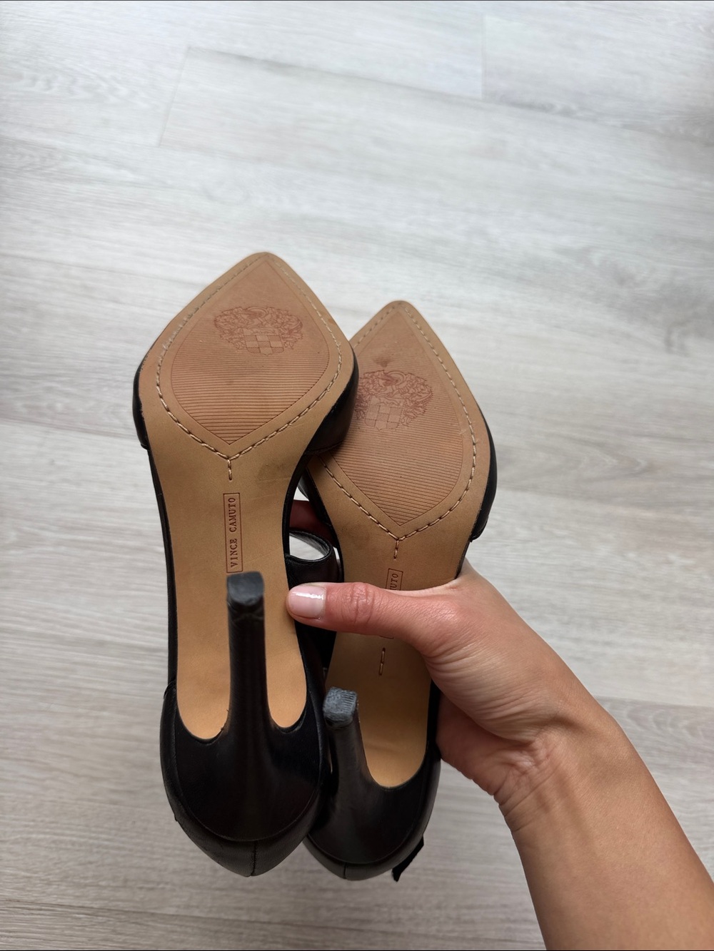 Vince Camuto Black Pointed-Toe Strappy Stiletto Heels - Picture 2 of 6